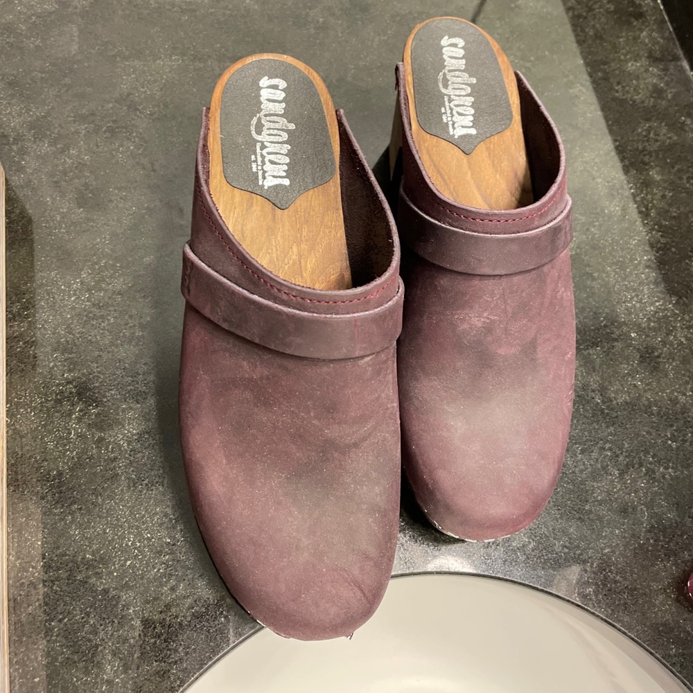 Swedish Leather Clogs used only one time.  Great condition!
